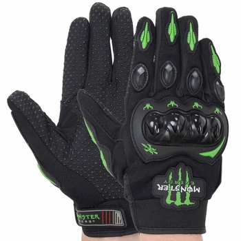 Моторукавички Monster MS-5529-M XXL Чорний/Салатовий