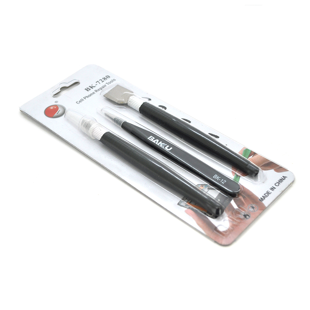 Набор инструментов BAKKU BK-7280-A универсальный металл/пластик шпателек/скальпель/пинцет (YUT_V2928)