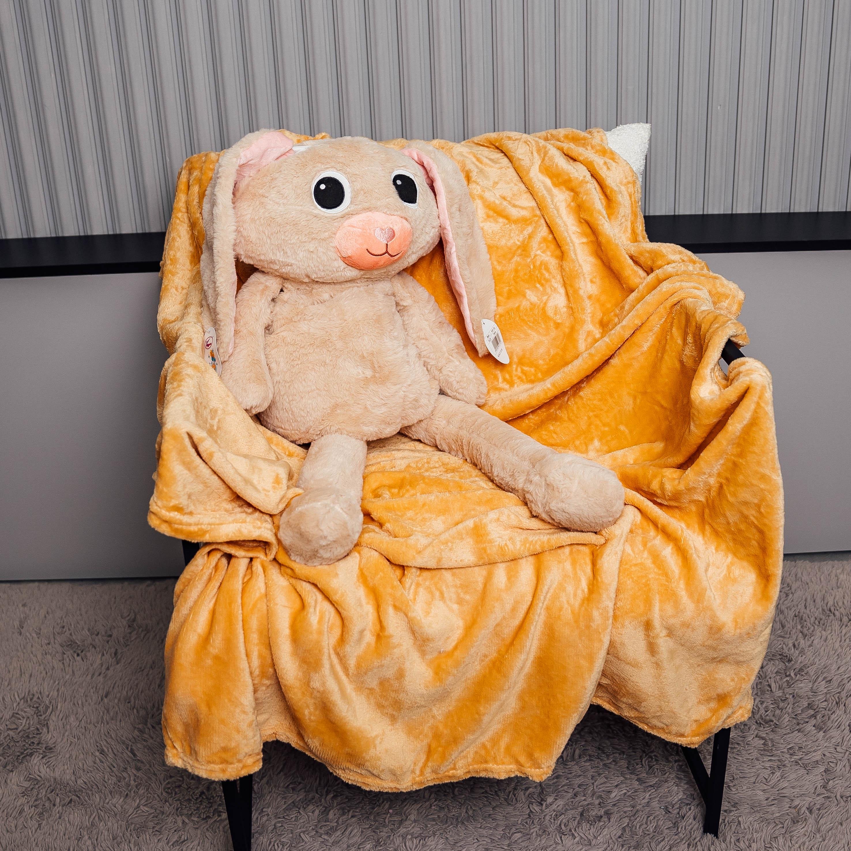 Дитячий плед/подушка Заєць 140x110 см Темно-цегельний/Бежевий (88115) - фото 1 Дитячий плед/подушка Заєць 140x110 см Темно-цегельний/Бежевий (88115) - фото 1