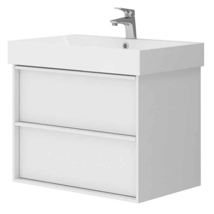 Тумба с умывальником подвесная Devit Quadra 083070WB 70,4x60,3x45 см Белый (176351)