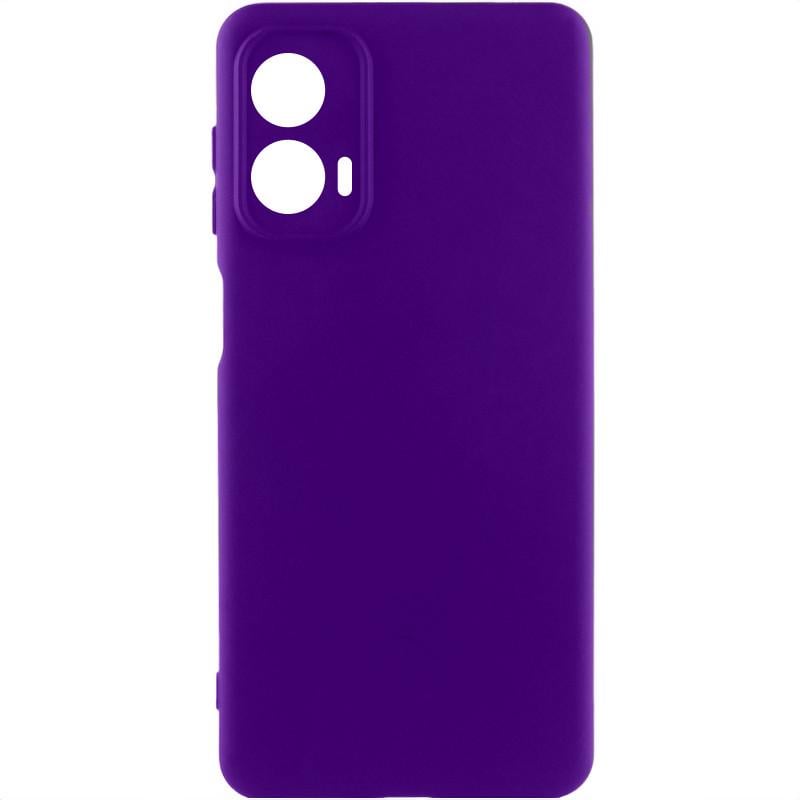Противоударный чехол TPU GETMAN Liquid Silk Full Camera для Motorola Moto G24 Фиолетовый / Ultra Violet
