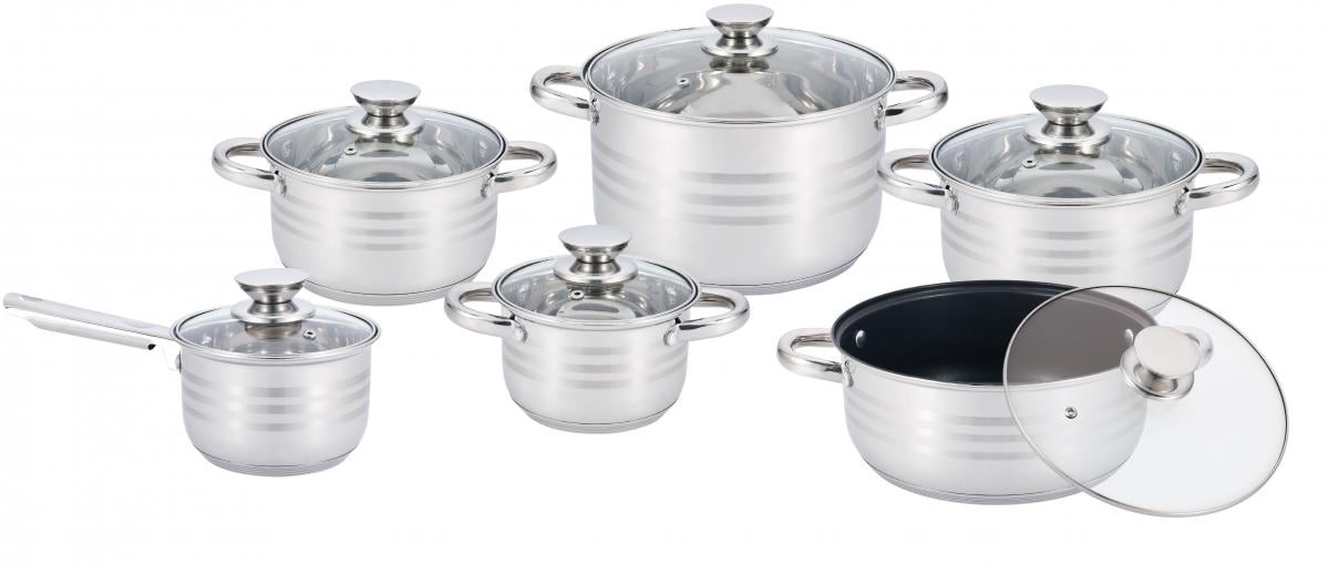 Набір каструль Unique UN-5036 з кришками 6 шт.