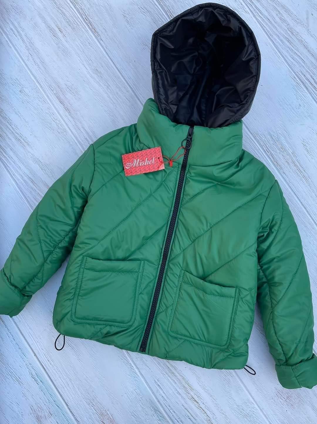 Куртка демисезонная для девочки весна/осень 164 см Зеленый