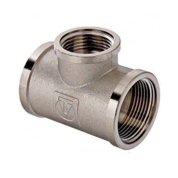 Тройник латунный 3/4x3/4x1/2" ВВВ никелированный (TAR-000009783)