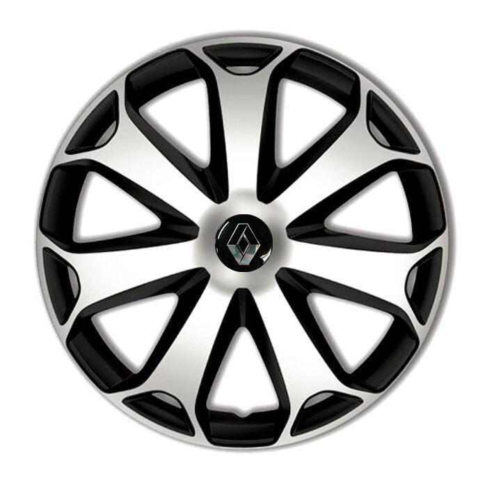 Колпаки для колес 4 Racing Mega R14 с логотипом Renault 4 шт. Silver/Black