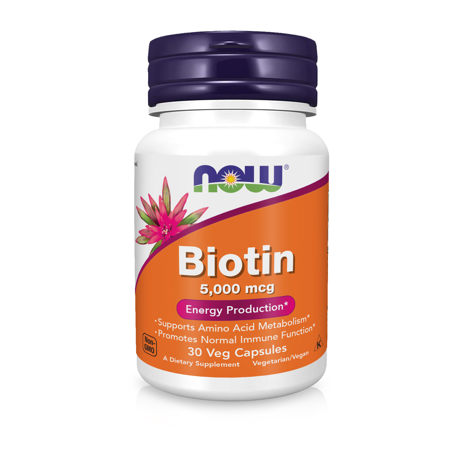 Дієтична добавка Now Biotin 5000 мкг 30 капсул