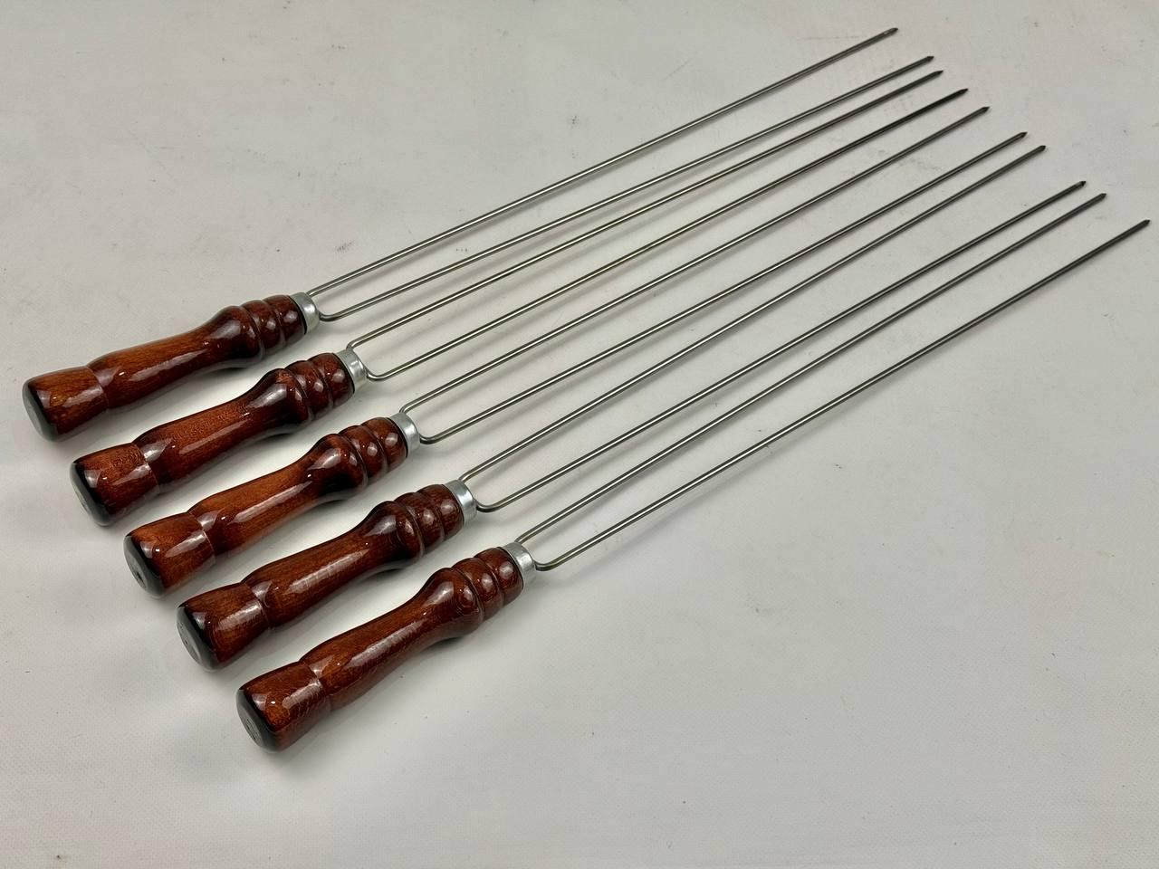 Набор шампуров для овощей из нержавеющей стали с деревянными ручками 5 шт. (21-10-SH-3134)