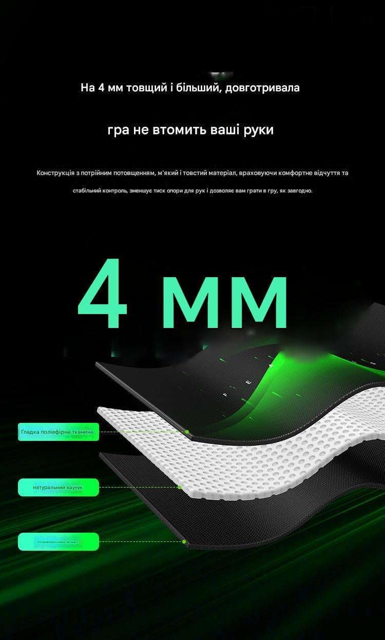 Килимок для миші UGREEN 800x300x4 мм Чорний (15348) - фото 9 Килимок для миші UGREEN 800x300x4 мм Чорний (15348) - фото 9