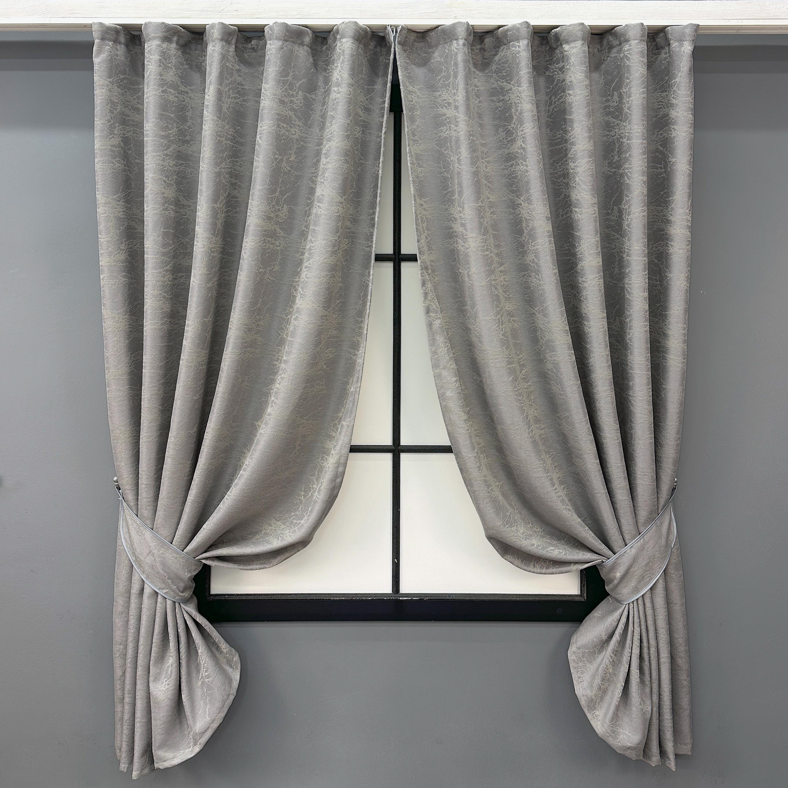 Комплект штор VR-Textil Жакард Viva Marmo № 1781ш 130х170 см 2 шт. Светло-серый (35-0366)