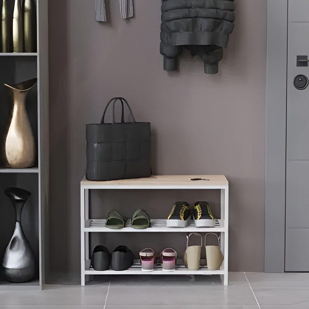 Банкетка универсальная Ferrum-decor Слайм ДСП 16 мм 45x63x26 см Белый/Дуб Сан-Марино (FRD-104076)