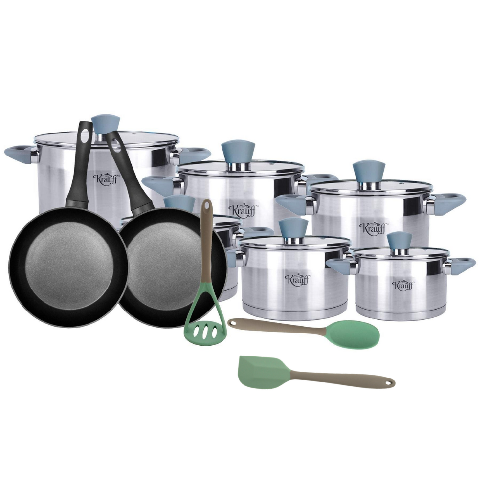 Набор кастрюль Krauff Elite и сковородок Berlin с кухонными принадлежностями 15 пр. (28319)