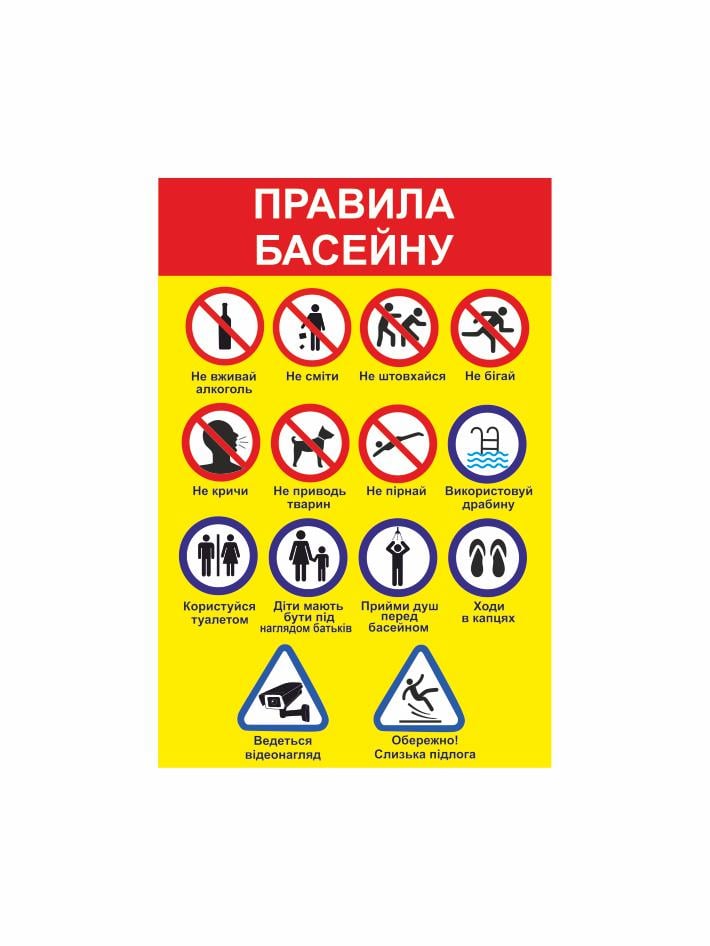 Табличка Vivay «Правила бассейна» 30x20 см (27432316)