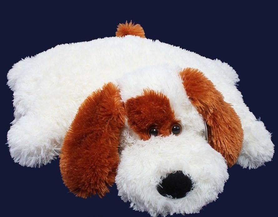 Подушка игрушка Собака 45 см 45х40х12 см Белый/Коричневый (lh-105877591)