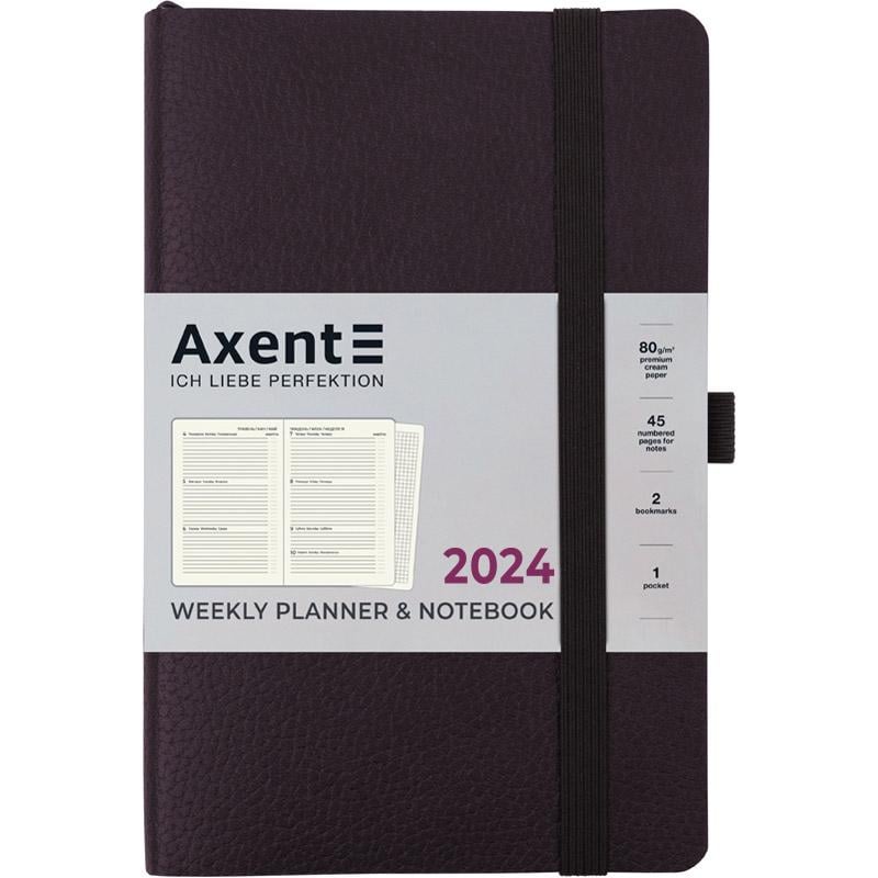 Еженедельник 2024 Axent Partner Soft Skin 125х195 мм 96 л. Черный (8509-24-01-A)