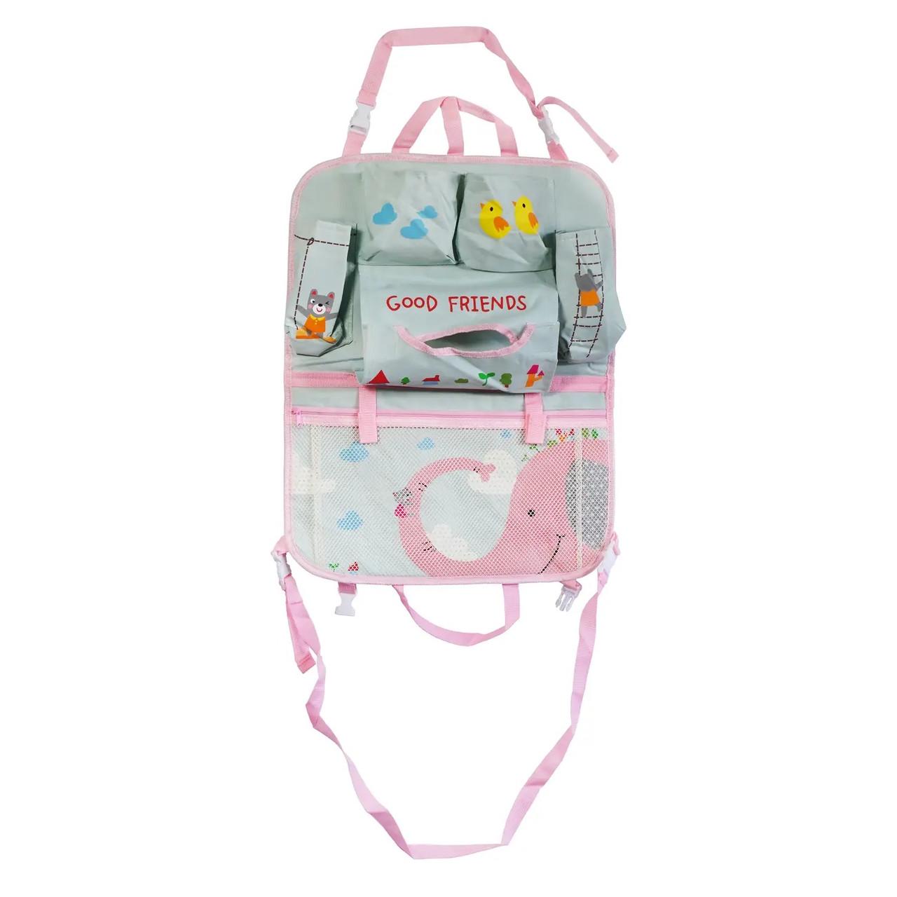 Органайзер на спинку сиденья авто Wellamart 52х41 см Розовый (7195-0001)