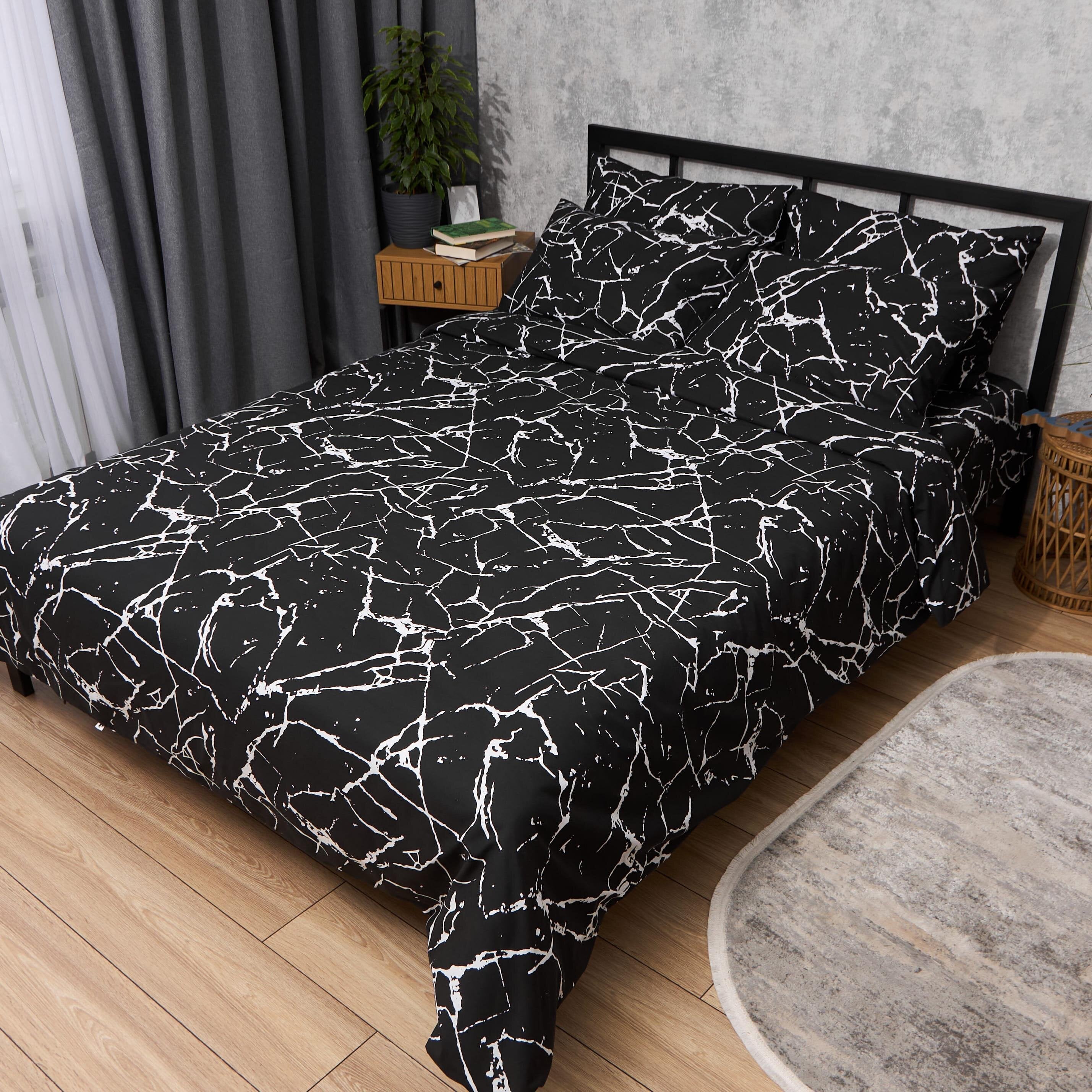 Комплект постельного белья Moon&Star Бязь Gold Люкс Obsidian полуторный евро 160х220 см наволочки 2 шт. (MS-820014652)