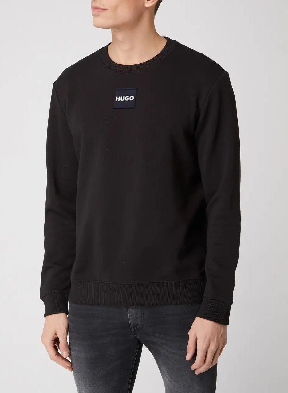 Світшот чоловічий Hugo Boss Cotton-terry regular-fit sweatshirt with logo label 75-2098BLK-BL 3XL - фото 2