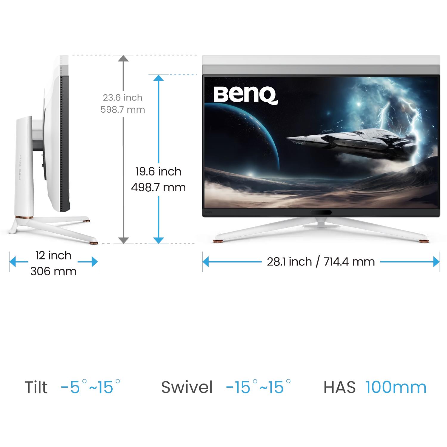 Монитор BenQ EX321UX 31,5" 4K UHD IPS 144Hz HDMI DP Type-C USB-hub White (9H.LM7LB.QBE) - фото 9