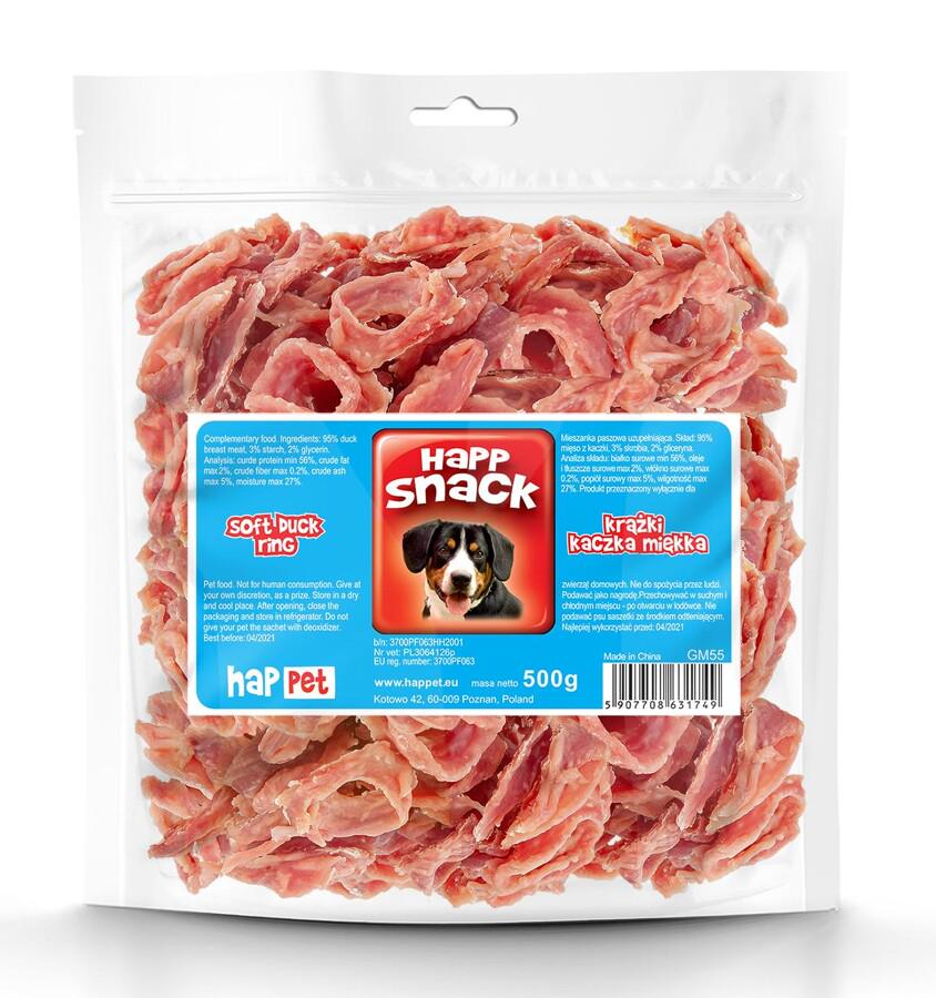 Кольца из мяса утки Happet Snack лакомство для собак 5 см 500 г (GM55 5907708631749) Кольца из мяса утки Happet Snack лакомство для собак 5 см 500 г (GM55 5907708631749)