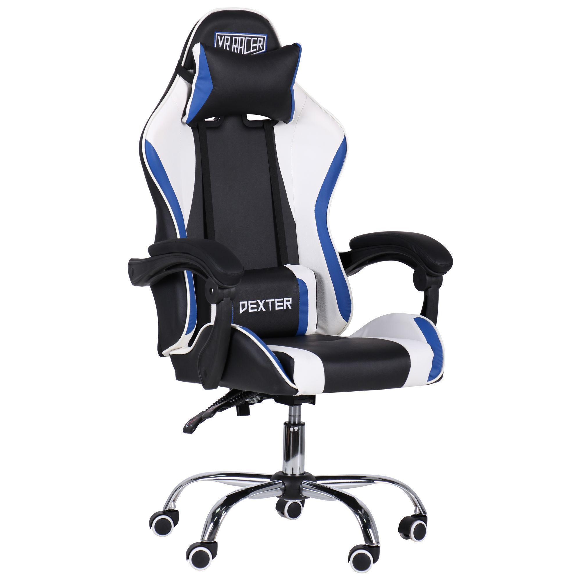 Геймерське крісло AMF VR Racer Dexter Frenzy 1180+100х630х590 Чорний/Синій