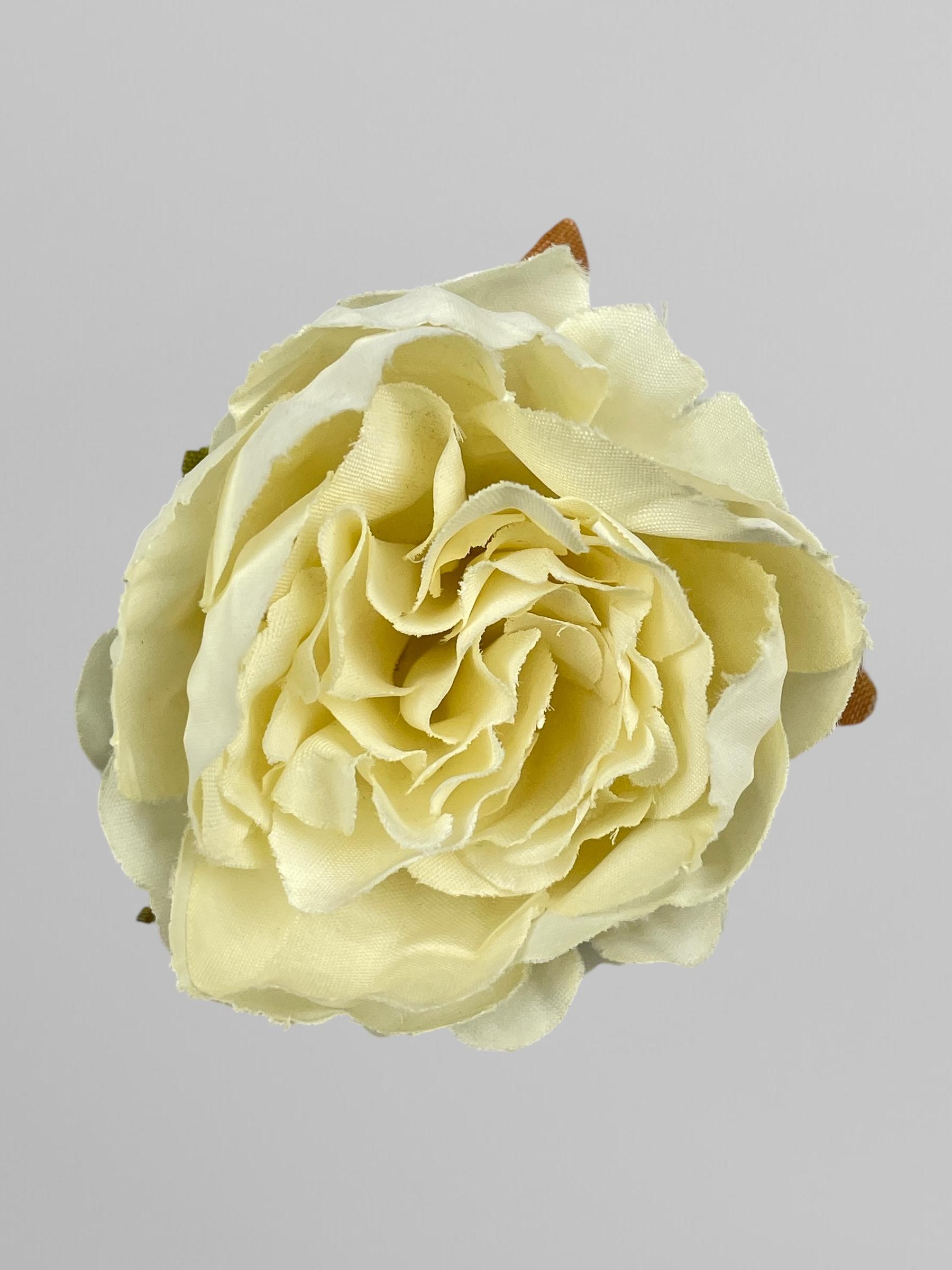 Искусственный цветок пионообразной розы без стебля 5 см Кремовый (К02009) - фото 2