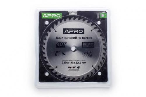 Диск пильный по дереву Apro 230х22,2х40T (830199)