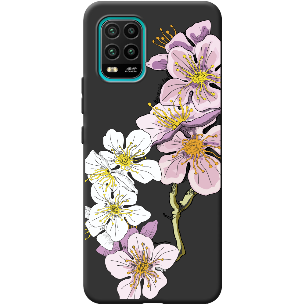 Чохол Boxface Xiaomi Mi 10 Lite Cherry Blossom Чорний силікон (39438-cc4-41940)