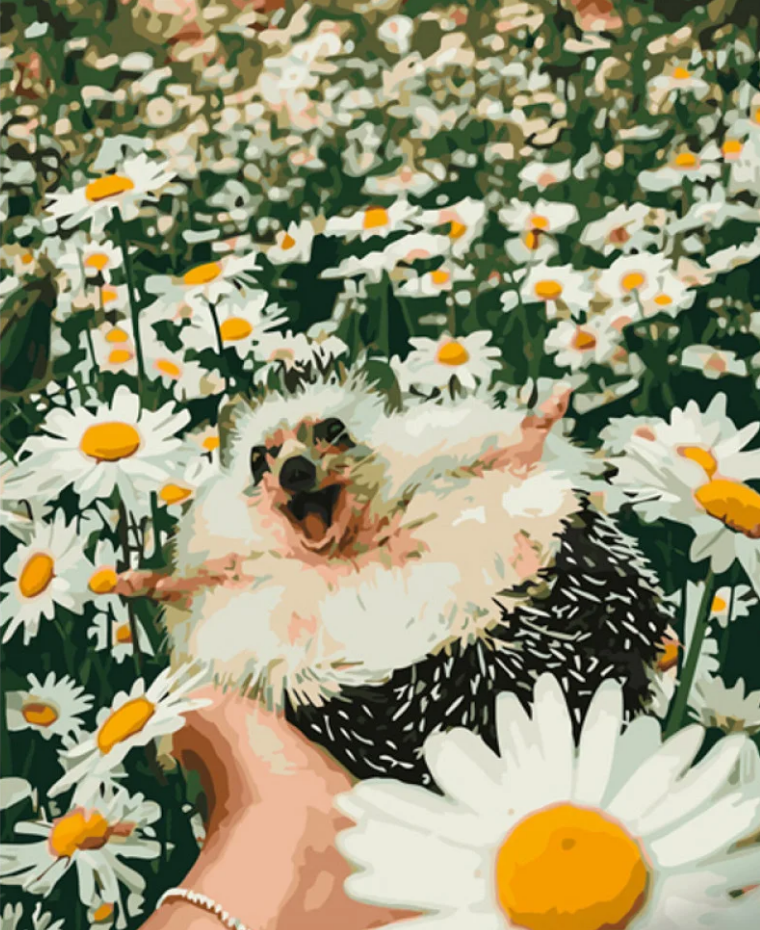 Картина по номерам Strateg Веселый ежик 40x50 см (GS1189)