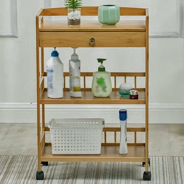 Этажерка для ванной из дерева на колесиках Файет Сиена (АБТ-003305)