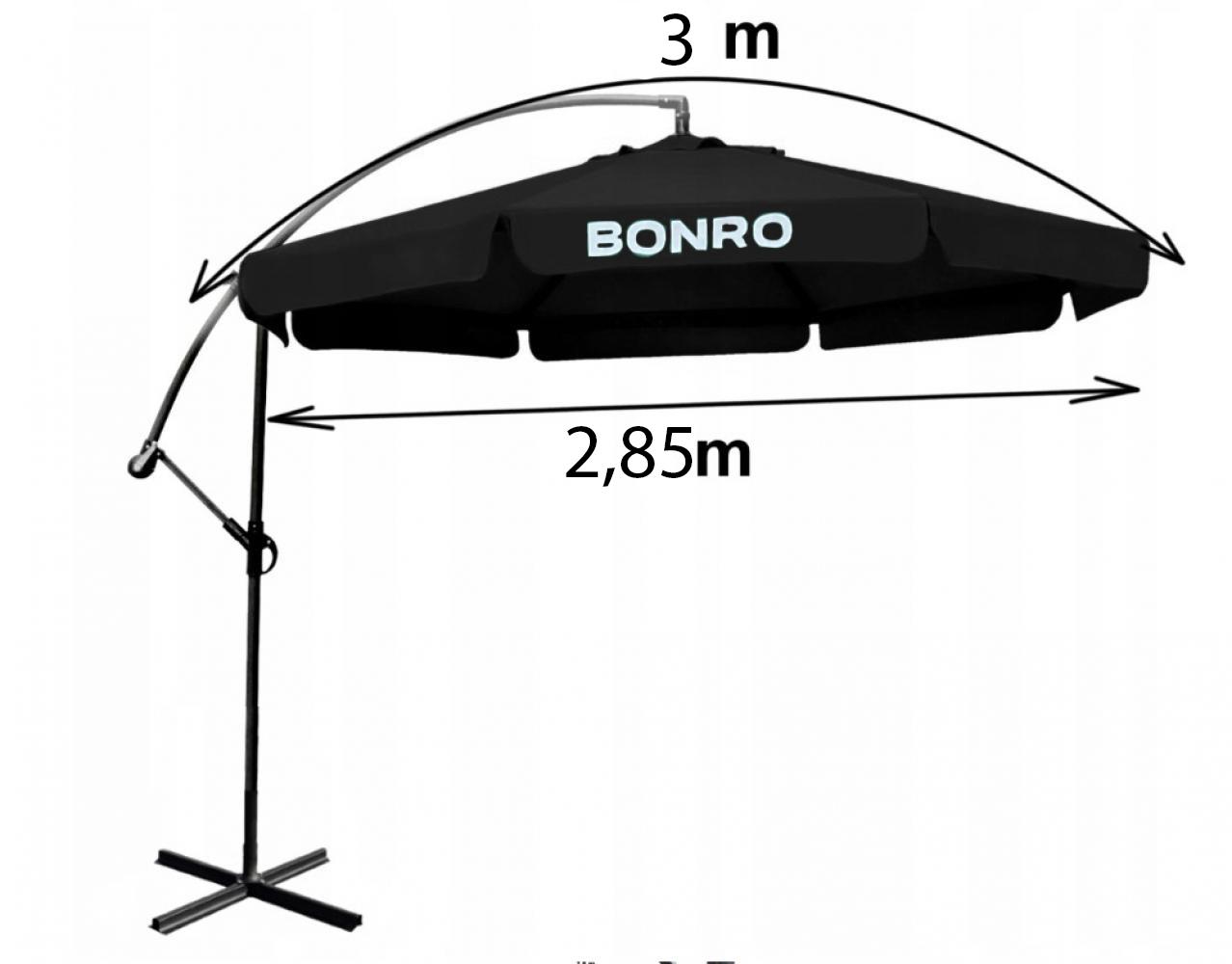 Парасолька садова з нахилом Bonro B-7218 спиць 3 м Чорний (4317) - фото 6