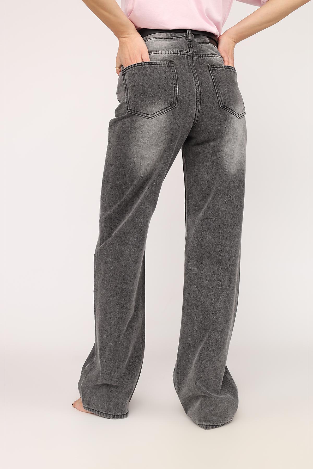 Джинси жіночі Straight ЦБ-00267824 р. 40 Сірий (SKT001039124) - фото 4