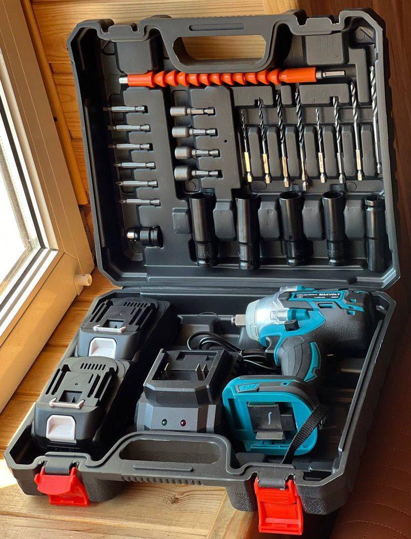 Гайковерт аккумуляторный с набором бит и торцевых насадок 48V - фото 2