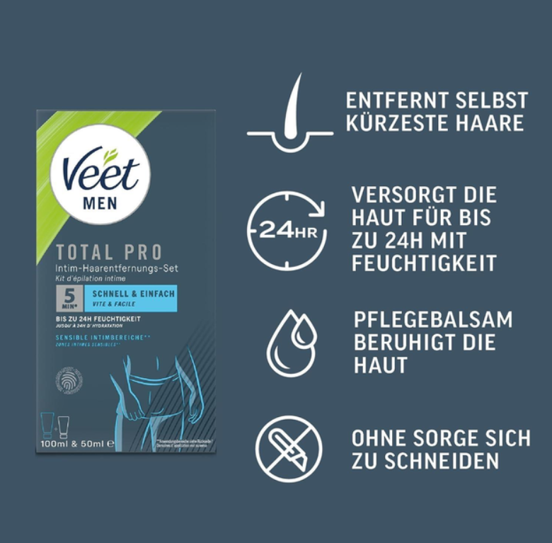 Крем и бальзам для депиляции интимных зон мужской Veet Men Total Intima Kit 100 мл (003268) - фото 5 Крем и бальзам для депиляции интимных зон мужской Veet Men Total Intima Kit 100 мл (003268) - фото 5