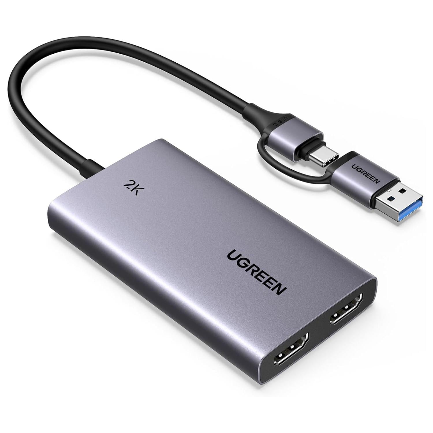 Карта видеозахвата HDMI UGREEN CM726 USB 3.0 через USB-A/USB-C UVC Серый (25773)