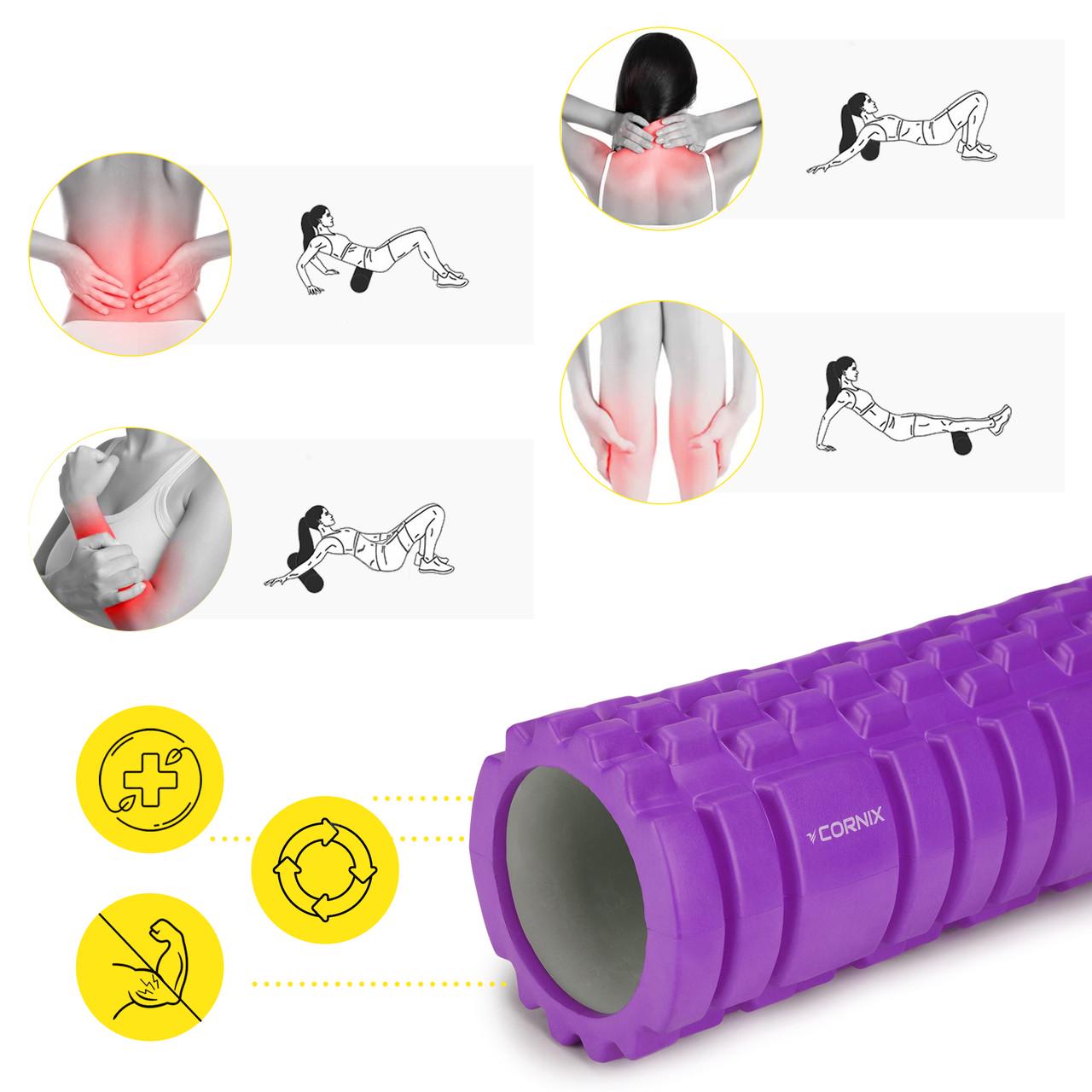 Масажний ролик Cornix EVA 33х14 см Violet (XR-0032) - фото 8 Масажний ролик Cornix EVA 33х14 см Violet (XR-0032) - фото 8