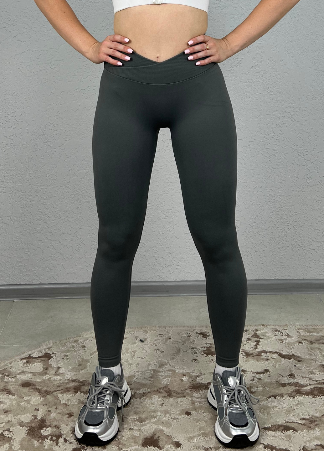 Лосини спортивні пуш ап для тренувань з v поясом ефектом повсякденні 2XL Сірий (70191/2XL)