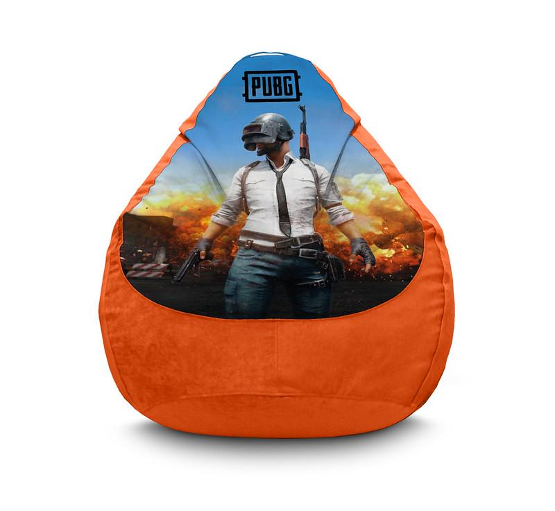 Кресло мешок iPuff PUBG Hero Флок XXXL 100х135 см Оранжевый