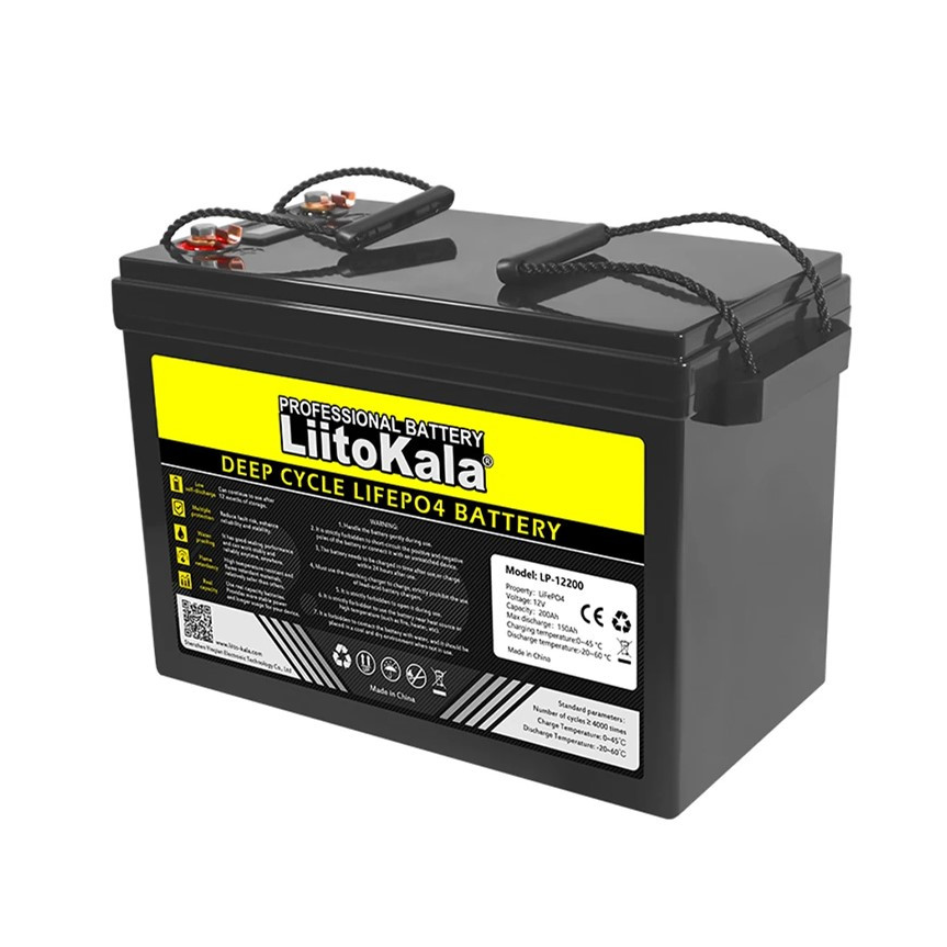 Аккумулятор LiitoKala LiFePO4 LCD 12V 200Ah/2400Wh со встроенным BMS 4000+ циклов (000944)