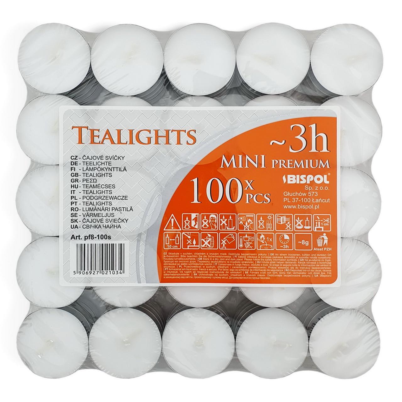 Свечки таблетки Bispol 3 часа горения упаковка 100 шт. (7G-M-50337)