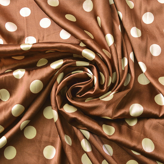 Тканина Ideia Горохи атлас 1,45 м Chestnut (2200004108971)