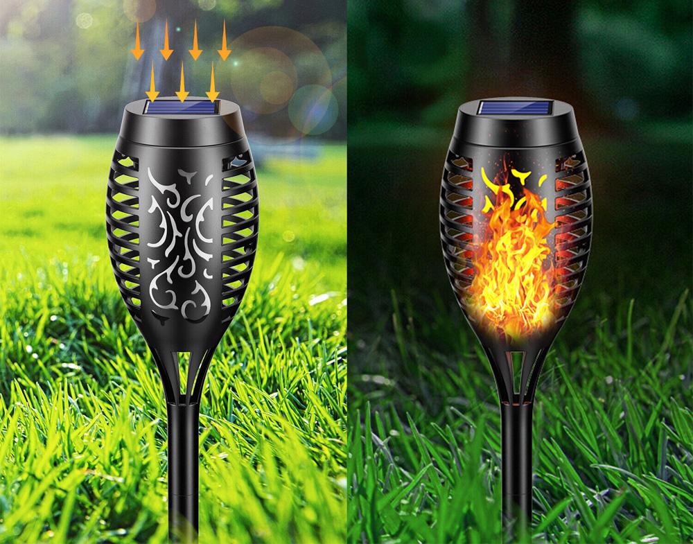 Ліхтар садовий на сонячній батареї 52 см 96LED Solar flame (234561204) - фото 7 Ліхтар садовий на сонячній батареї 52 см 96LED Solar flame (234561204) - фото 7