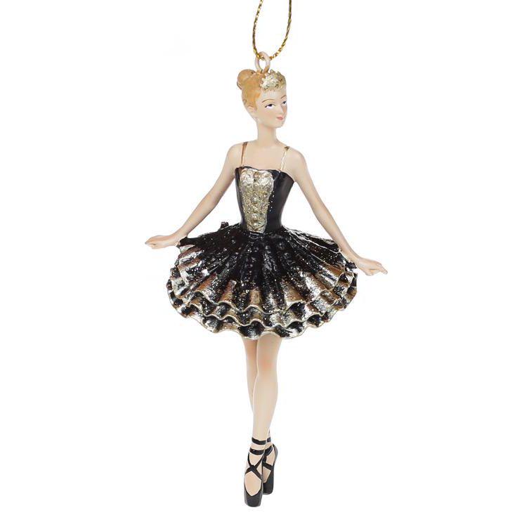 Декоративная подвеска Bonadi Балерина Дизайн 1 14,5 см Черно-золотой (707-037)