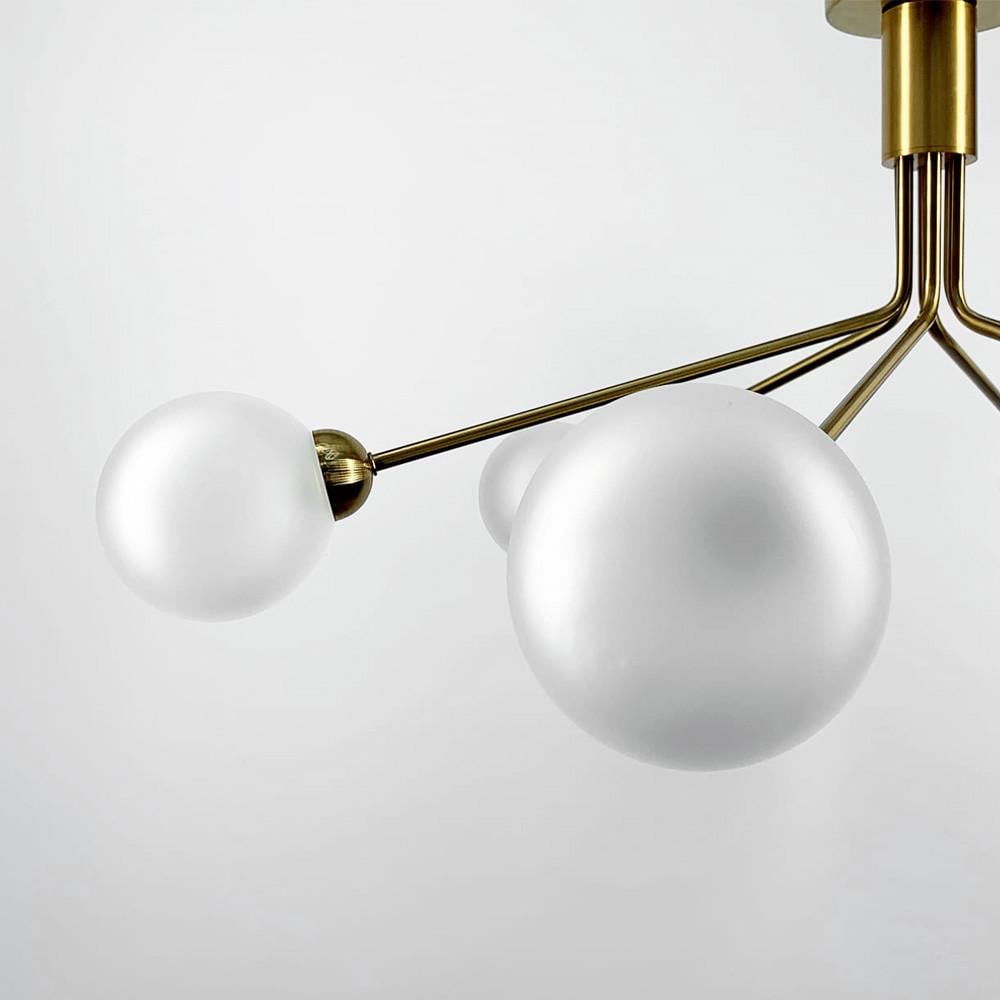 Люстра элегантная на 6 матовых плафонов Латунь (J 061/6) - фото 2 Люстра элегантная на 6 матовых плафонов Латунь (J 061/6) - фото 2