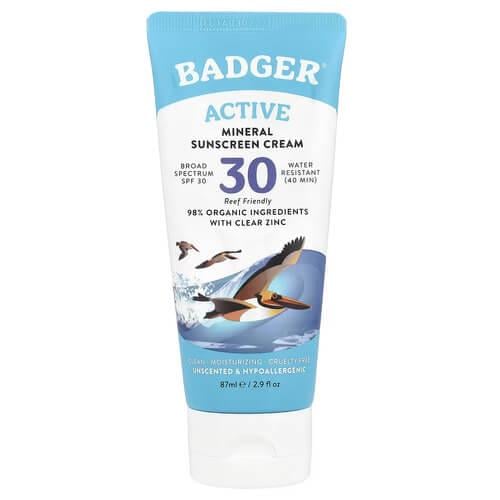 Солнцезащитное средство Badger Active Mineral Sunscreen Cream SPF 30 87 мл (WSB-47100)