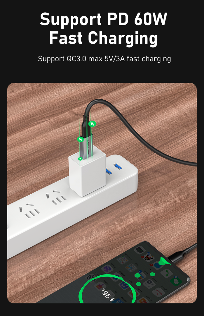 Перехідник Cabletime USB3.0 A Male - USB Type C Female OTG (CP77G) - фото 3