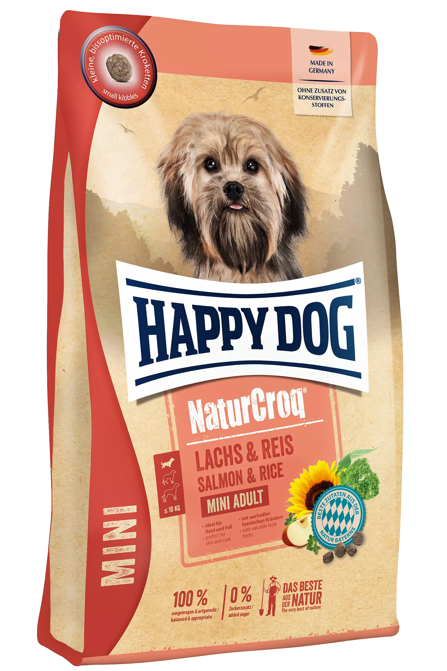 ᐉ Сухой корм Happy Dog Naturcroq Mini Lachs & Reis 4 кг с лососем и рисом  для взрослых собак пород мини (61212)