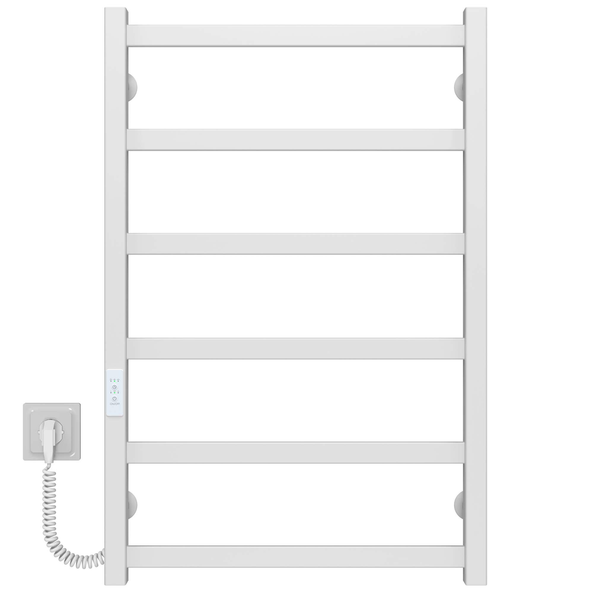 Полотенцесушитель электрический Deffi Avast П6 WD04 левое подключение крашеная сталь 500х800 мм Белый (B.AV.80.50.6.E.W.L.4)