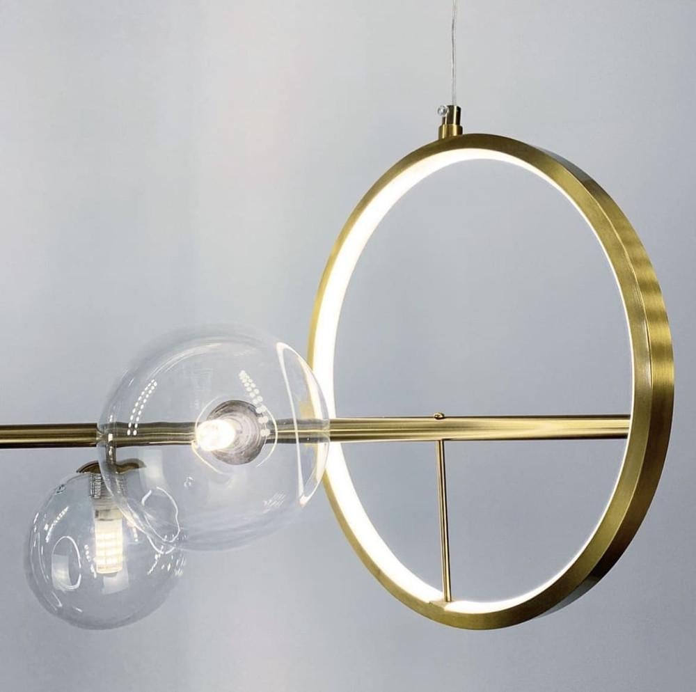 Світильник дизайнерський рейковий на 7 плафонів 90 см (AT 33 AB) - фото 7 Світильник дизайнерський рейковий на 7 плафонів 90 см (AT 33 AB) - фото 7