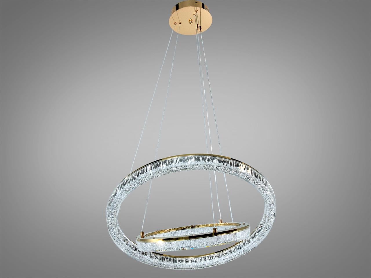 Люстра подвесная LED для гостиной 1712/600+400G 70 Вт два кольца Золотой (2971349532) Люстра подвесная LED для гостиной 1712/600+400G 70 Вт два кольца Золотой (2971349532)