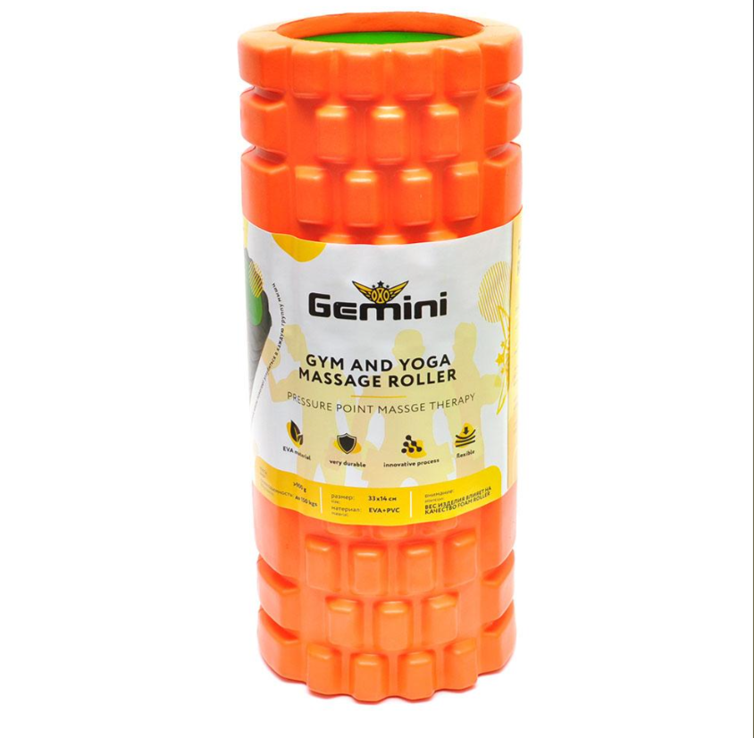 Масажний ролик для йоги Gemini 33х14 см Помаранчевий (G0001OR) Масажний ролик для йоги Gemini 33х14 см Помаранчевий (G0001OR)